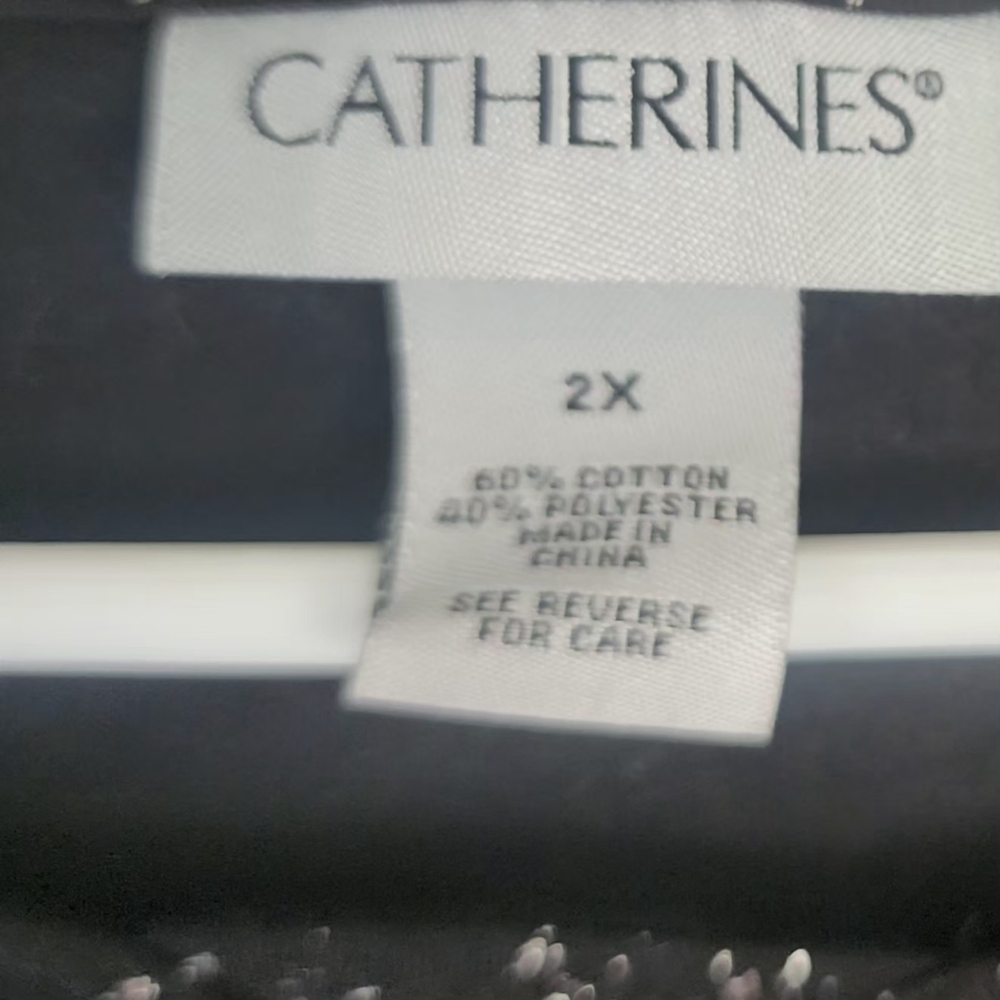 Catherines Black Sparkle Dress 3/4 SleeveTop Size 2x - Picture 3 of 3